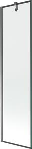 Mexen Next 1-szárnyú fürdőszobai paraván 50 x 150 cm, fekete keret, gun metal - 895-050-000-00-70-95
