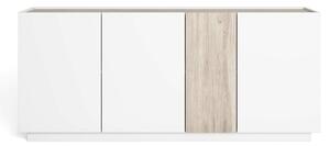 Fehér-natúr színű komód tölgyfa dekorral 180x78 cm Udine – Marckeric
