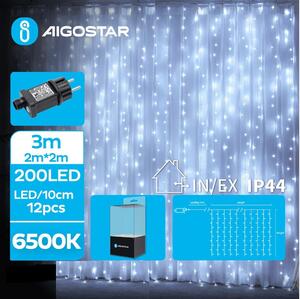 Aigostar B.V. Aigostar - LED Karácsonyi kültéri lánc 200xLED/8 funkció 5x2m IP44 hideg fehér AI0460