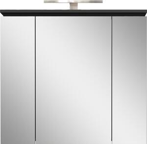 Antracitszürke tükrös fürdőszoba szekrény világítással 76x74 cm Modesto – Germania