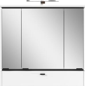 Fehér tükrös fürdőszoba szekrény világítással 79x80 cm Modesto – Germania