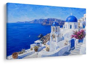 Kép santorini kék kupolái