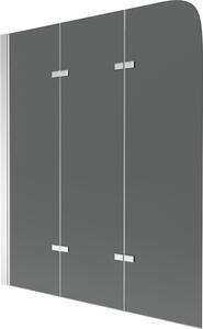 Mexen Felix háromszárnyú fürdőkádparaván 120 x 140 cm, grafit, króm - 890-120-003-01-40