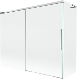 Mexen Rox L kétszárnyú, 2 szárnyú fürdőkádparaván, tolóajtós, 190 + 80 x 150 cm, átlátszó, króm - 8C9L-190-080-01-00