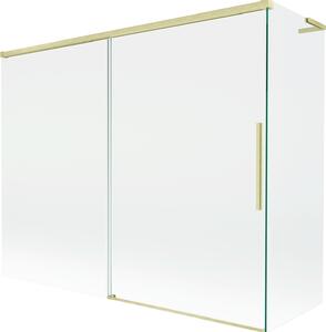 Mexen Rox L kádparaván 2-szárnyas toló 190 + 90 x 150 cm, átlátszó, aranykefélt - 8C9L-190-090-55-00