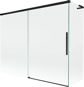 Mexen Rox L 2-szárnyú tolható fürdőkádparaván 190 + 80 x 150 cm, átlátszó, fekete - 8C9L-190-080-70-00