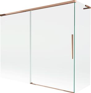Mexen Rox L tolóajtós kádparaván, 2 szárnyas, 190 + 80 x 150 cm, átlátszó, rózsaarany - 8C9L-190-080-60-00