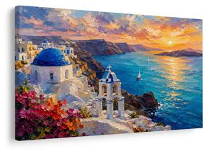 Kép santorini partja naplementében