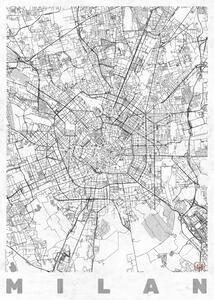 Térkép Milan, Hubert Roguski, (30 x 40 cm)