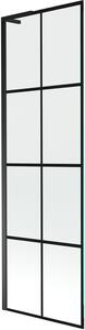 Mexen Next L kádparaván 1-szárnyú 60 x 150 cm, fekete rács, fekete - 895-060-000-03-77-70