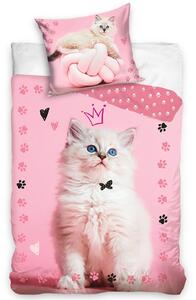 Pamut ágynemű Kitty Princess, 140 x 200 cm, 70 x 90 cm