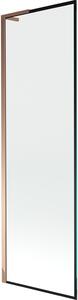 Mexen Next L fürdőkád paraván 1-szárnyú 60 x 150 cm, fekete keret, rózsaszín arany - 895-060-000-03-70-60