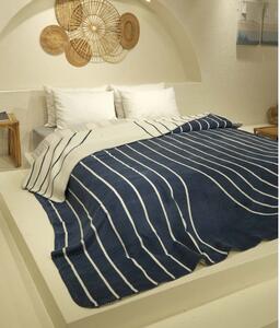Fehér-sötétkék ágytakaró egyszemélyes ágyra 150x200 cm Twin – Oyo Concept