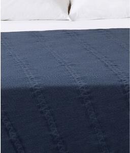 Sötétkék pamut ágytakaró franciaágyra 200x220 cm Trenza – Oyo Concept