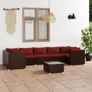 8 részes barna polyrattan kerti ülőgarnitúra párnákkal