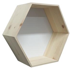 ATMOWOOD Természetes színű polc - hatszögletű 38,5 x 33,5 x 15 cm