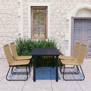 5 részes polyrattan és üveg kültéri étkezőgarnitúra