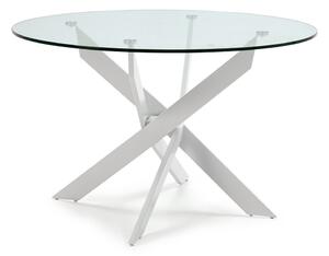Kerek étkezőasztal üveg asztallappal 120x120 cm Ruth – Marckeric