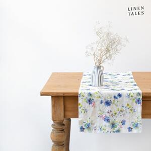 Len asztali futó 40x200 cm White Flowers – Linen Tales