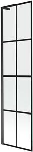 Mexen Next L 1 szárnyú fürdőkád paraván, 50 x 150 cm, fekete rács, fekete - 895-050-000-03-77-70