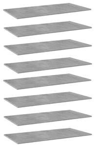 8 db betonszürke forgácslap könyvespolc lap 80 x 30 x 1,5 cm