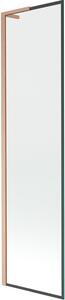 Mexen Next L egy paneles fürdőszobai paraván 50 x 150 cm, fekete keret, polírozott réz - 895-050-000-03-70-65