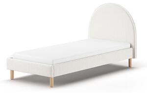 Fehér kárpitozott egyszemélyes ágy ágyráccsal 90x200 cm MOON – Vipack