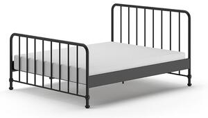 Fekete fém egyszemélyes ágy ágyráccsal 160x200 cm BRONXX – Vipack