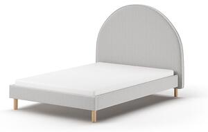 Szürke kárpitozott egyszemélyes ágy ágyráccsal 140x200 cm MOON – Vipack