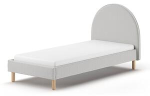 Szürke kárpitozott egyszemélyes ágy ágyráccsal 90x200 cm MOON – Vipack