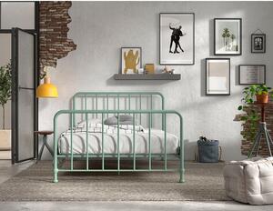 Zöld fém egyszemélyes ágy ágyráccsal 140x200 cm BRONXX – Vipack