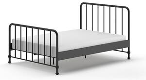 Fekete fém egyszemélyes ágy ágyráccsal 140x200 cm BRONXX – Vipack