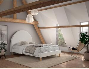 Fehér kárpitozott egyszemélyes ágy ágyráccsal 140x200 cm MOON – Vipack