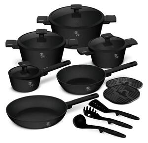 BerlingerHaus 15 részes edénykészlet Matte Black Collection (BH/8198NN)