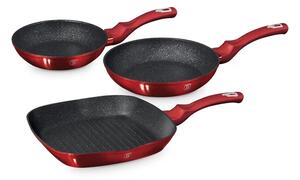 BerlingerHaus 3 részes serpenyő szett Metallic Line Burgundy Edition(BH/1289NF)