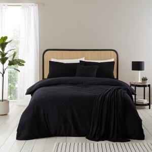 Fekete buklé ágytakaró franciaágyra 180x200 cm Cosy – Catherine Lansfield
