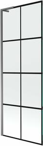 Mexen Next L egyajtós fürdőkabin 70 x 150 cm, fekete rács, gun metal - 895-070-000-03-77-95