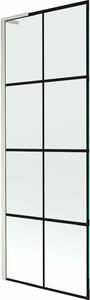 Mexen Next L fürdőkád paraván 1-szárnyú 70 x 150 cm, fekete rács, kefélt nikkel - 895-070-000-03-77-97