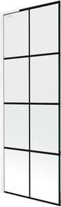 Mexen Next L 1-szárnyas kádparaván 70 x 150 cm, fekete rácsos, fehér - 895-070-000-03-77-20