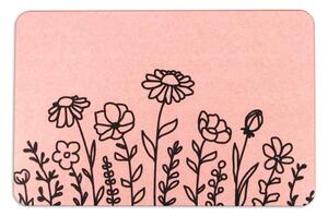 Világos rózsaszín fürdőszobai kilépő 39x60 cm Floral Lines – Artsy Doormats