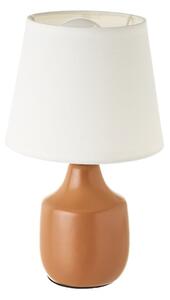 Fehér-barna kerámia asztali lámpa textil búrával (magasság 24 cm) – Casa Selección