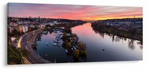 Az éjszakai Prága képe (120x50 cm)