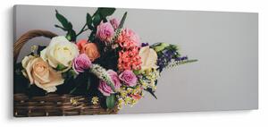 Egy kosár virágokkal képe (120x50 cm)