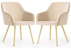 Étkezőszék szett (2 db.) Exello (bézs + arany)