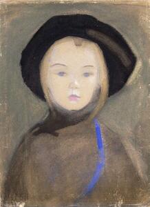Schjerfbeck, Helene - Festmény reprodukció Girl with Blue Ribbon, 1909, (30 x 40 cm)