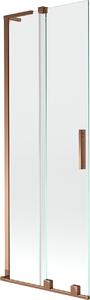 Mexen Velar L fürdőkádparaván 2-szárnyú toló 75 x 150 cm, átlátszó, rózsaarany - 896-075-003-01-60
