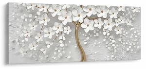 Fehér fa virágokkal képe (120x50 cm)