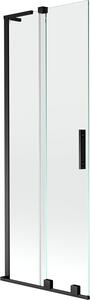 Mexen Velar L 2-paneles, elhúzható fürdőszobai paraván 70 x 150 cm, átlátszó, fekete - 896-070-003-01-70