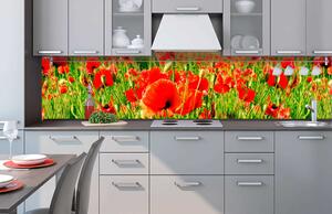 Konyhai fotótapéta - piros mák 260 x 60 cm