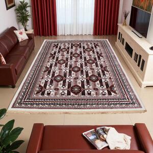 Klasszikus szőnyeg bézs Afghan 200x300 gépi szőnyeg a nappaliba